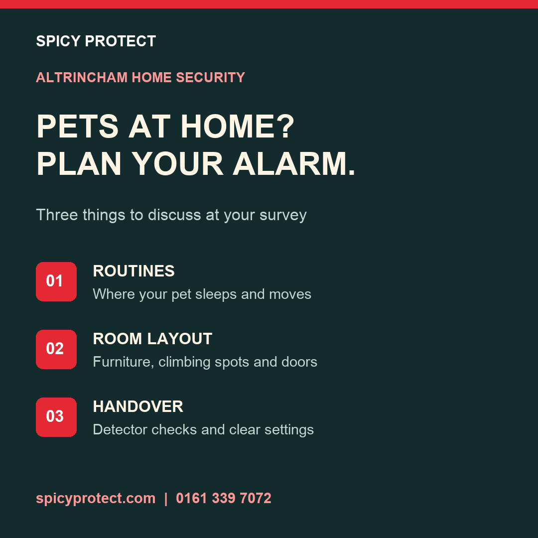 Ajax alarms in Altrincham: planning home security around pets