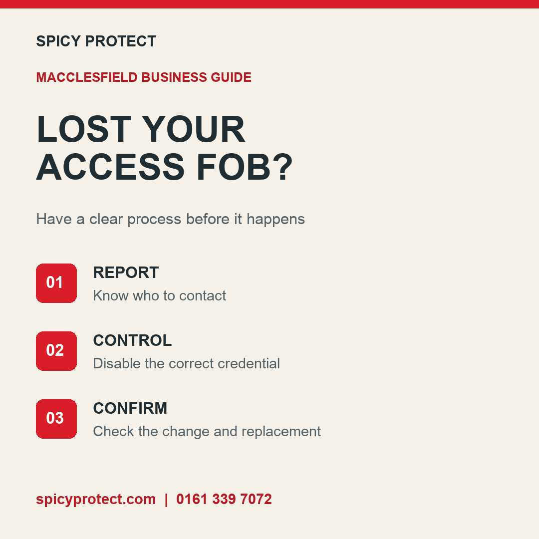 Lost access fob in Macclesfield? A practical process for your business