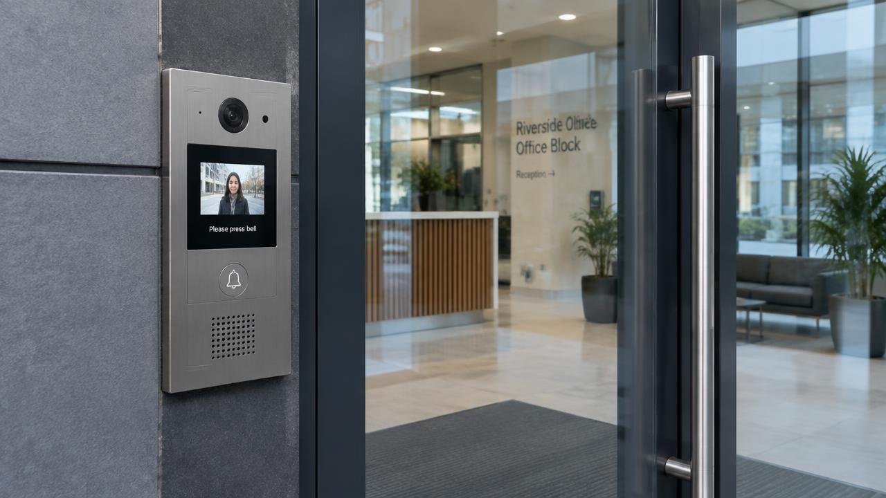 Video door entry for a Salford office block